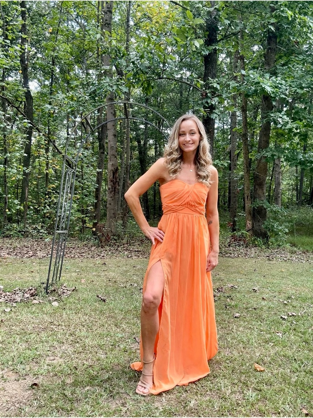 Birdy Grey Grace Chiffon in Apricot, XS